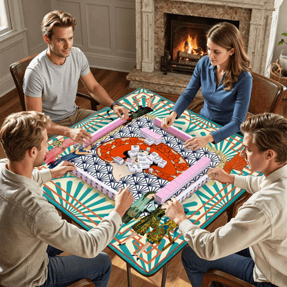 The Roaring 1920's Art Deco Mahjong Mat - Splash of Color Co.