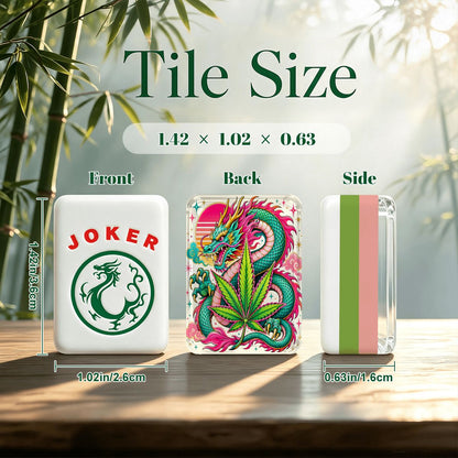 Puff the Mahjic Dragon 4Layer American Mahjong Tiles Set And Carry Case