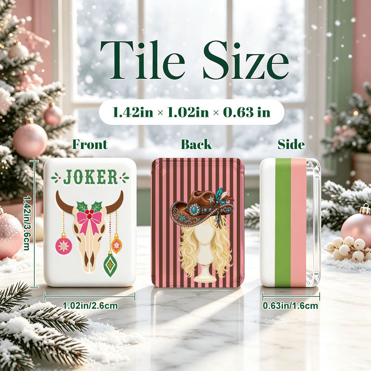 The Higher The Hair Countrygirl Western Christmas Mahjong Tiles And Carry Case