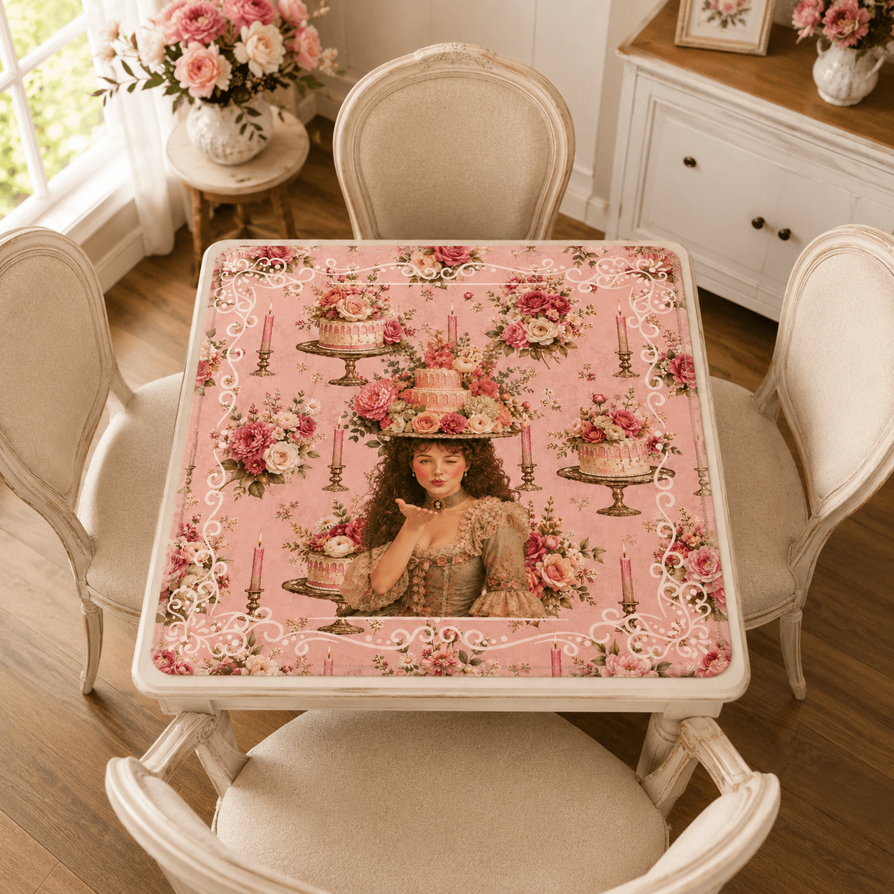 Victorian Birthday Girl, Cheeky Fun Celebration Mahjong Mat - Splash Of Mahj And Color Co.