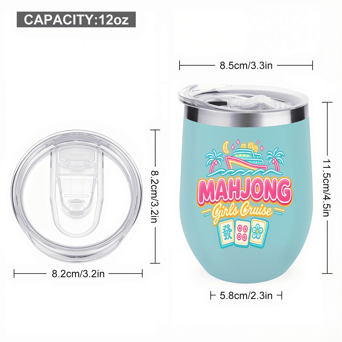 Mahjong Girls Cruise Egg - Shaped Tumbler - Splash of Color Co.