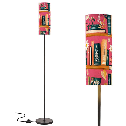 Book Nook Whimsical Hot Pink Floral Floor Lamp Modern Standing Lamp
