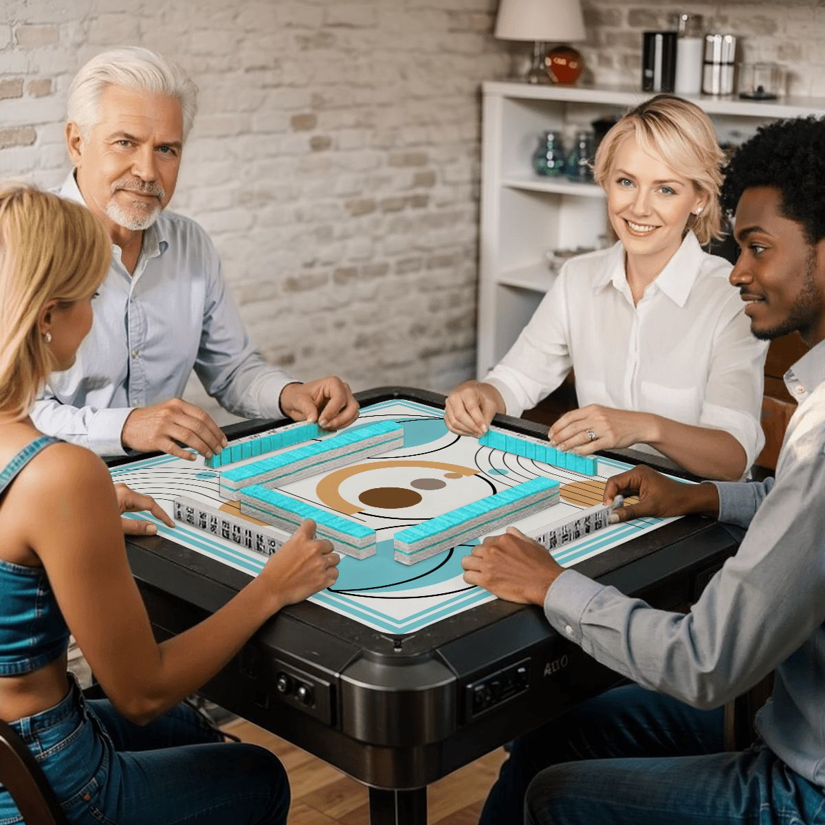 Cloud Dancer Modern Purist Mahjong Mat - Splash of Color Co.