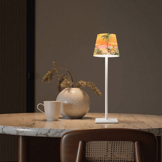 Vintage Heritage Sunset Mahjong LED Cordless Table Lamp - Splash of Color Co.
