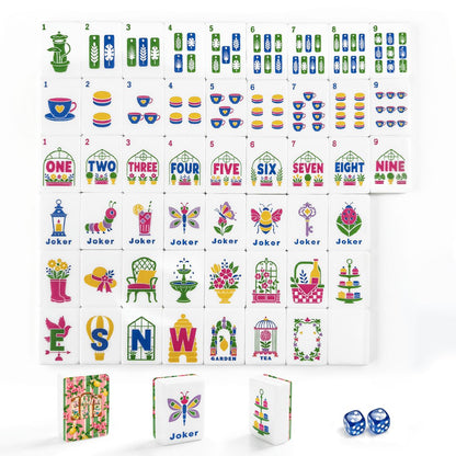 Preppy Garden Traveler American Mahjong Tiles (Floral Garden Style) - Splash Of Mahj And Color Co.