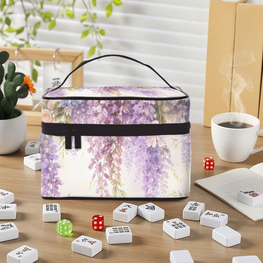 Romantic Regency Wisteria Garden Portable Mahjong Tile Tote Bag - Splash of Color Co.
