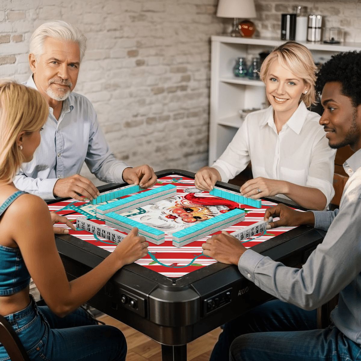 Santa Stop Here Mahjong Christmas Play Mat - Splash Of Mahj And Color Co.