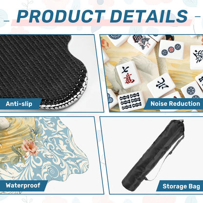 On Golden Pond Swan Floral Scalloped Mahjong Mat - Splash of Color Co.