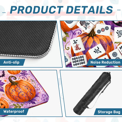 Party In The Pumpkin Patch Mahjong Halloween Mat - Splash Of Mahj And Color Co.