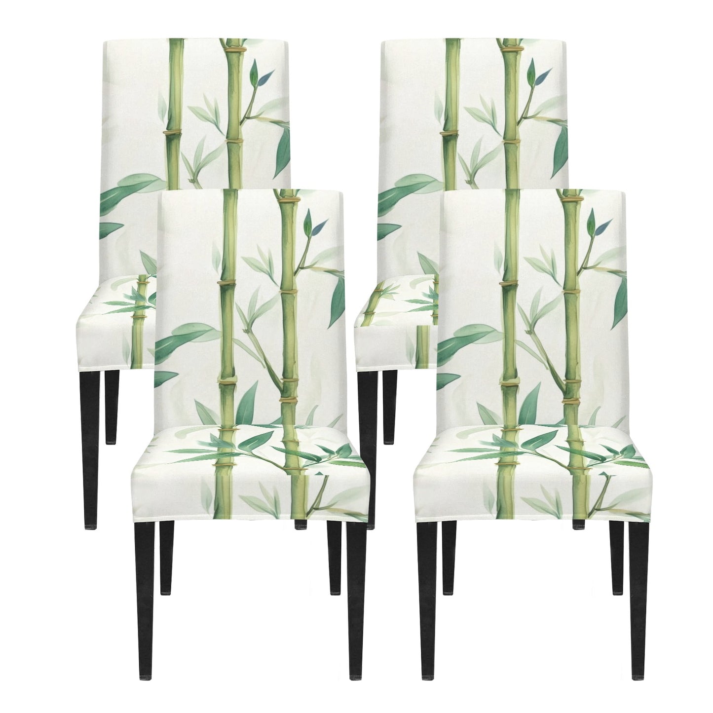Watercolor Bamboo Asian Zen Garden Tile Chair Covers - Splash of Color Co.
