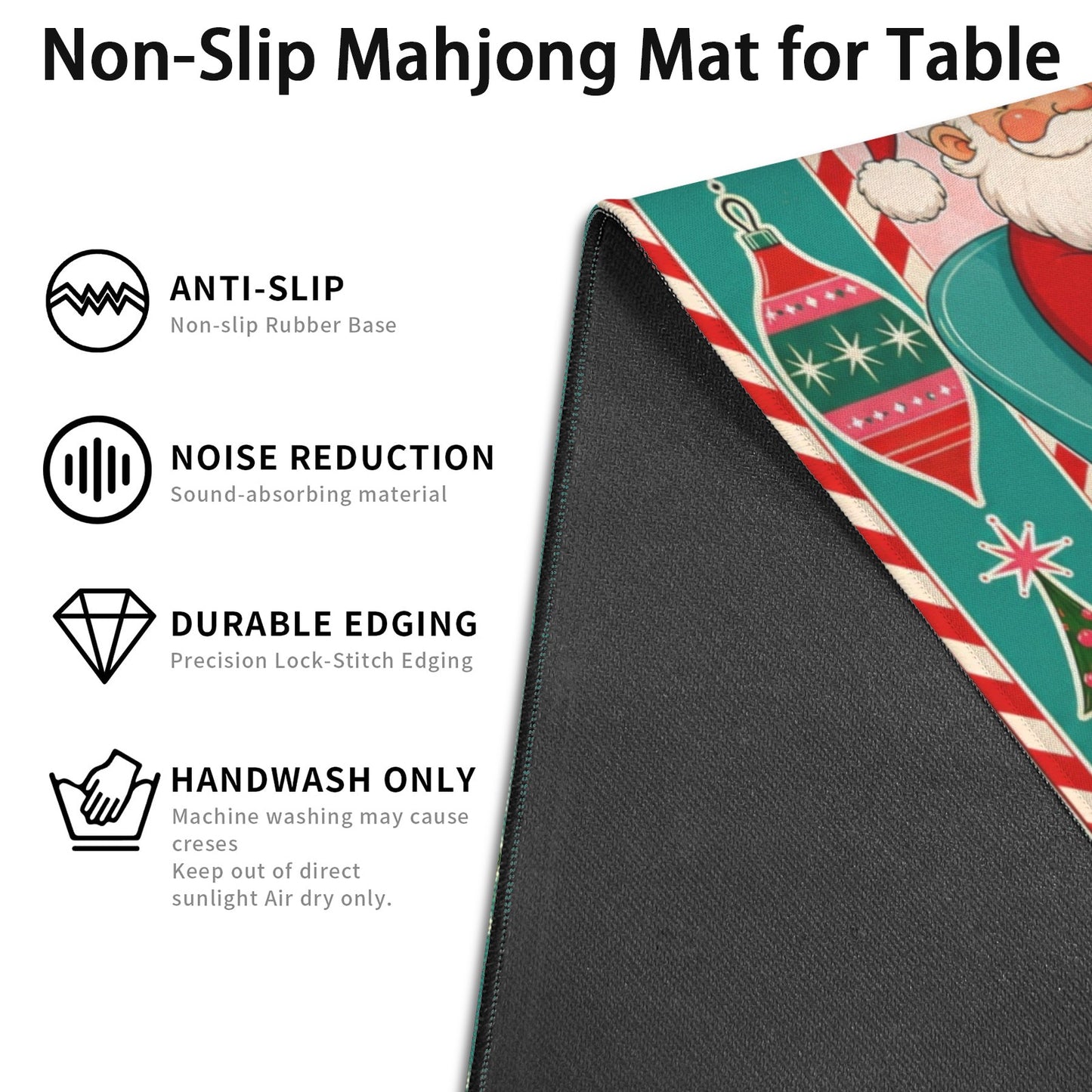 Santa's Working Hard Shop Mahjong Christmas Mat