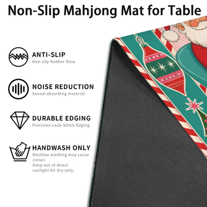 Santa's Working Hard Shop Mahjong Christmas Mat