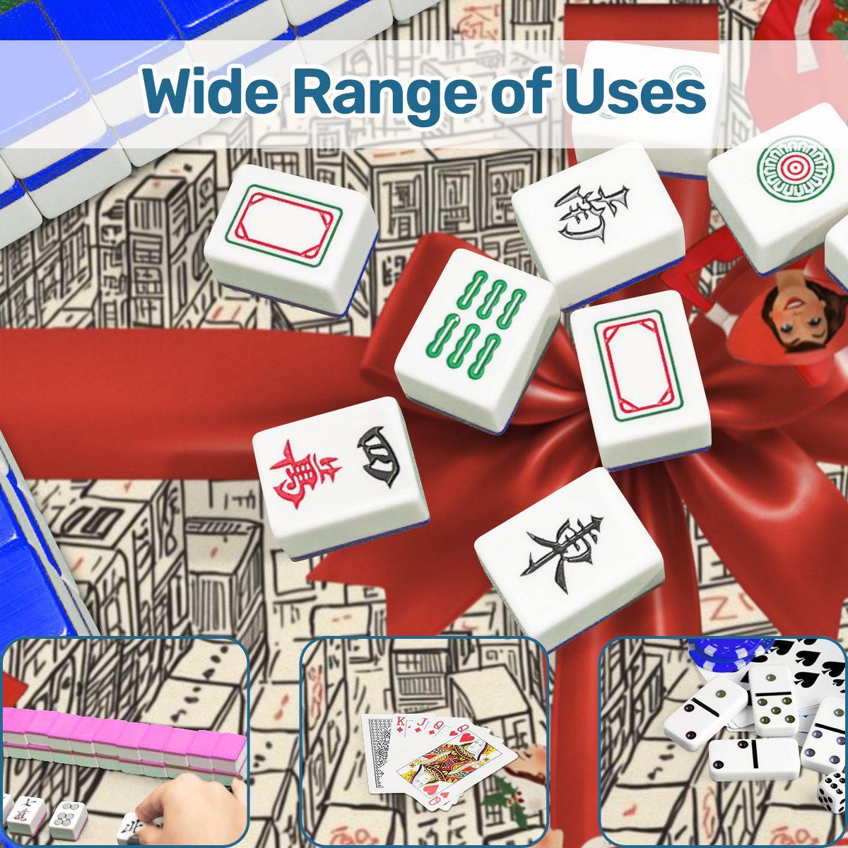 We Built This City Of Mahjong Walls Festive Christmas Nostalgic Mahjong - Splash of Color Co.