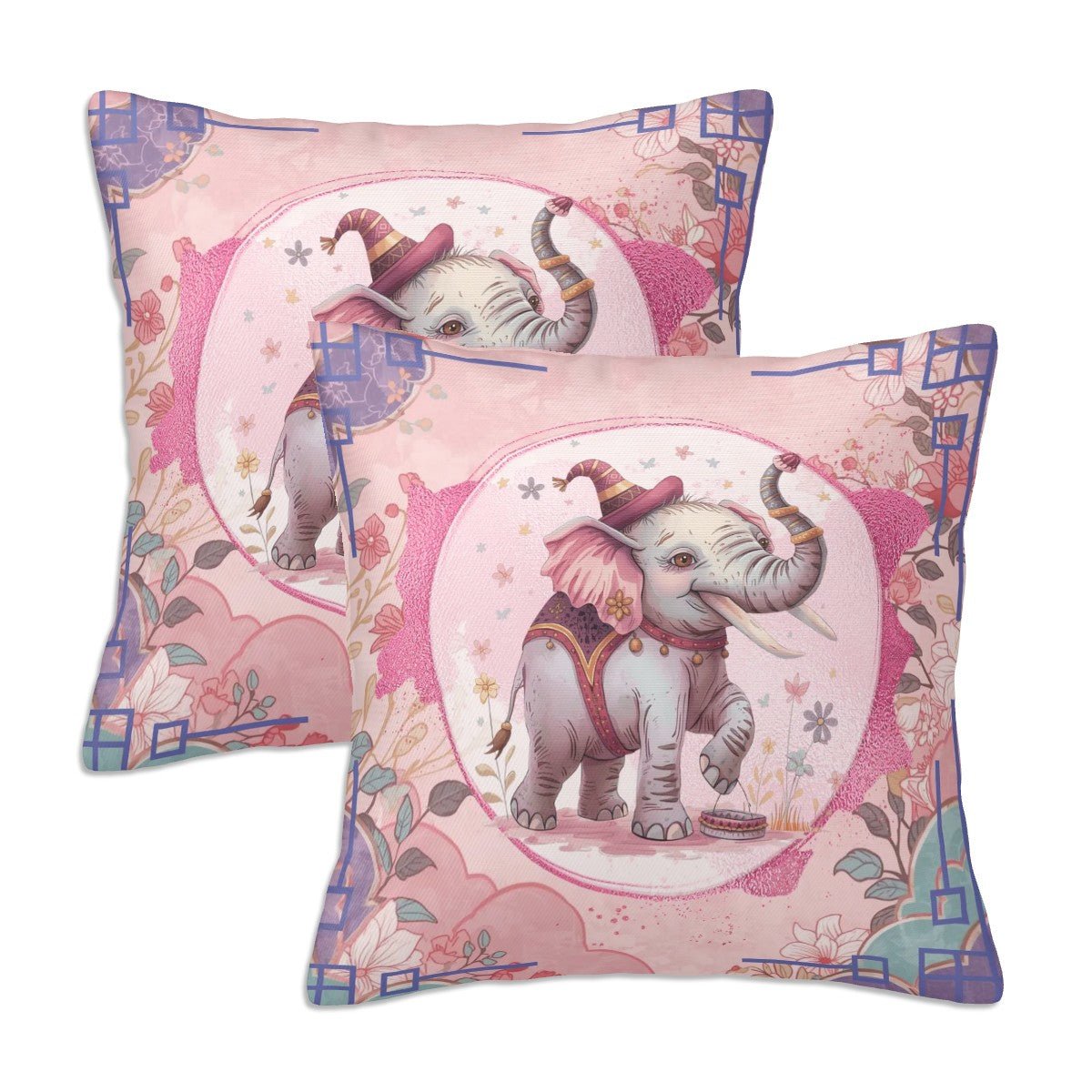 Asian Elephant Tilly Tusk Garden Pillow Covers - Splash of Color Co.