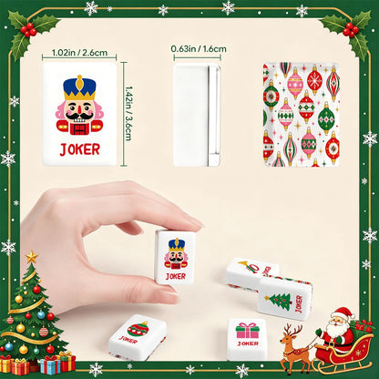 Starry Brite Traditional Holiday Playful Workshop Christmas Mahjong Tiles And Carry Case
