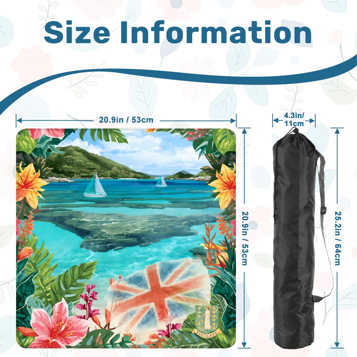 British Virgin Islands BVI Tropical Mini Mahjong Mat - Splash of Color Co.