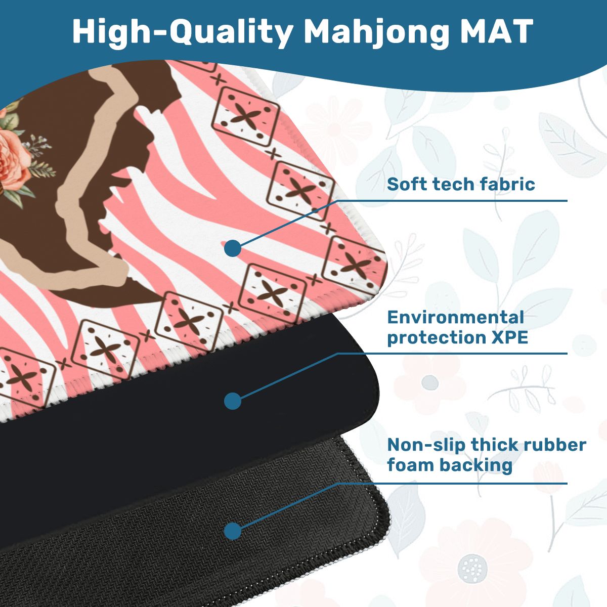 Knocking Boots Texas Mahjong Mat Boho Wildflower - Splash of Color Co.