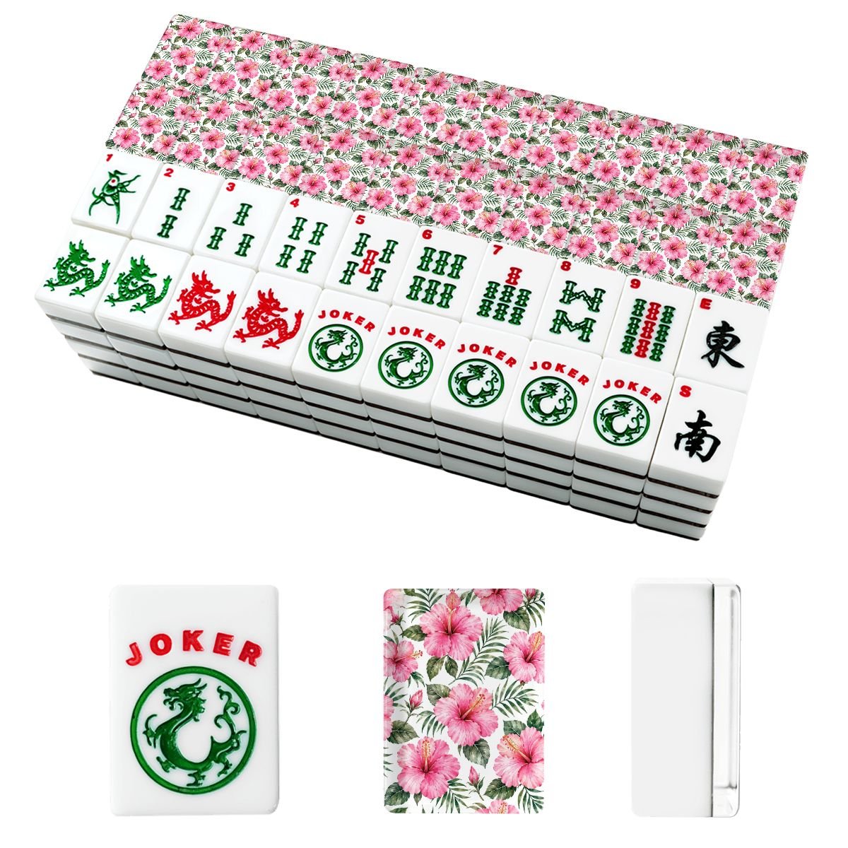 Hibiscus Flowers American Mahjong Tiles And Carry Case - Splash Of Mahj And Color Co.
