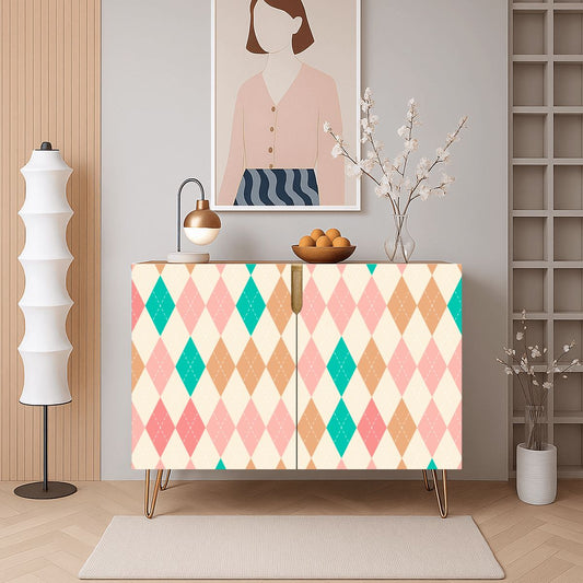 Harlequin Pastel Pretty Mahjong Tiles And Accessories Sideboard Credenza Cabinet - Splash Of Mahj And Color Co.