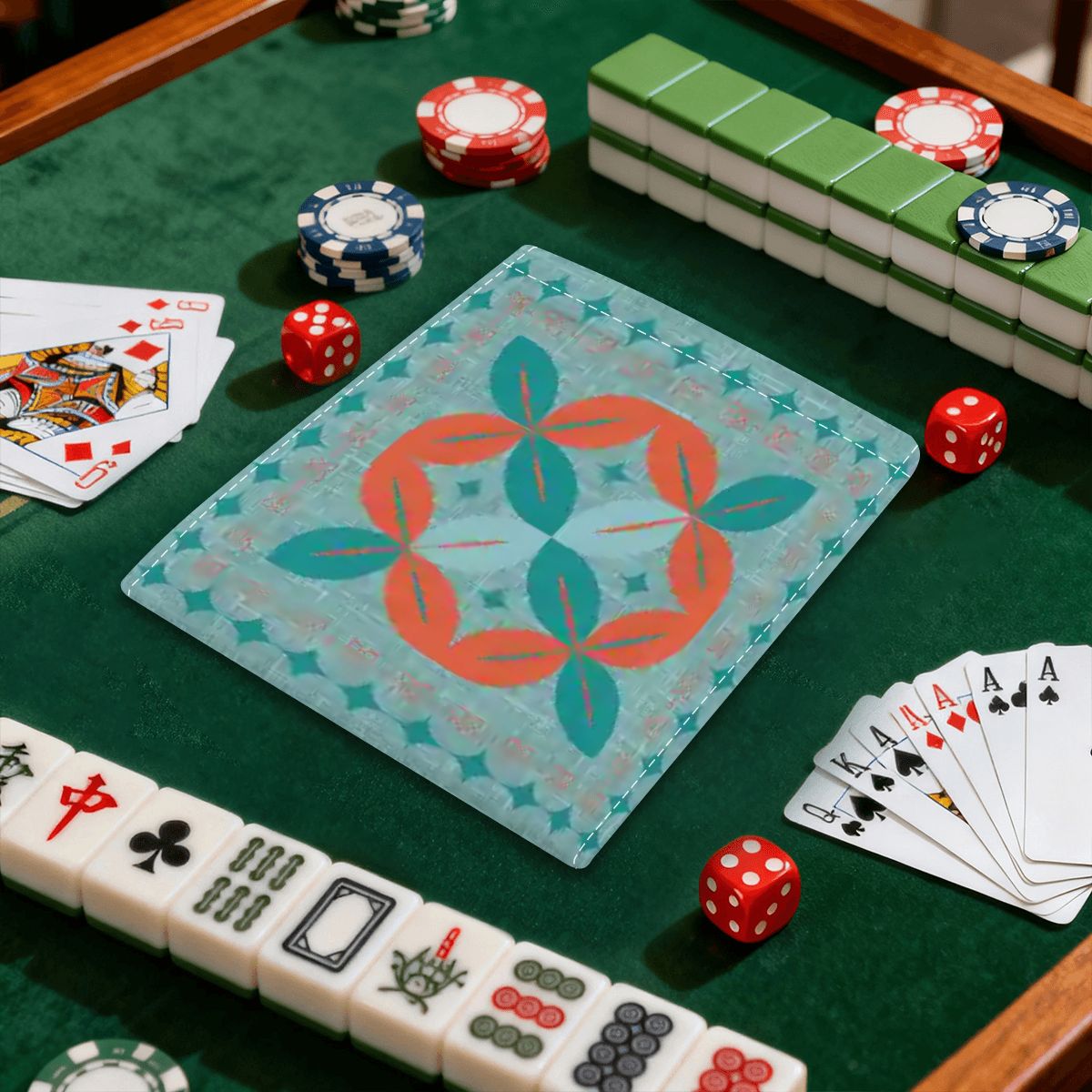 Modern Scandinavian Nord Still 4 Mahjong Card Holder with Line Finder - Splash of Color Co.