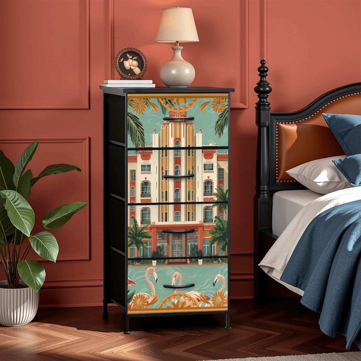 Art Deco Old World Florida 4 - Drawer Dresser - Splash of Color Co.