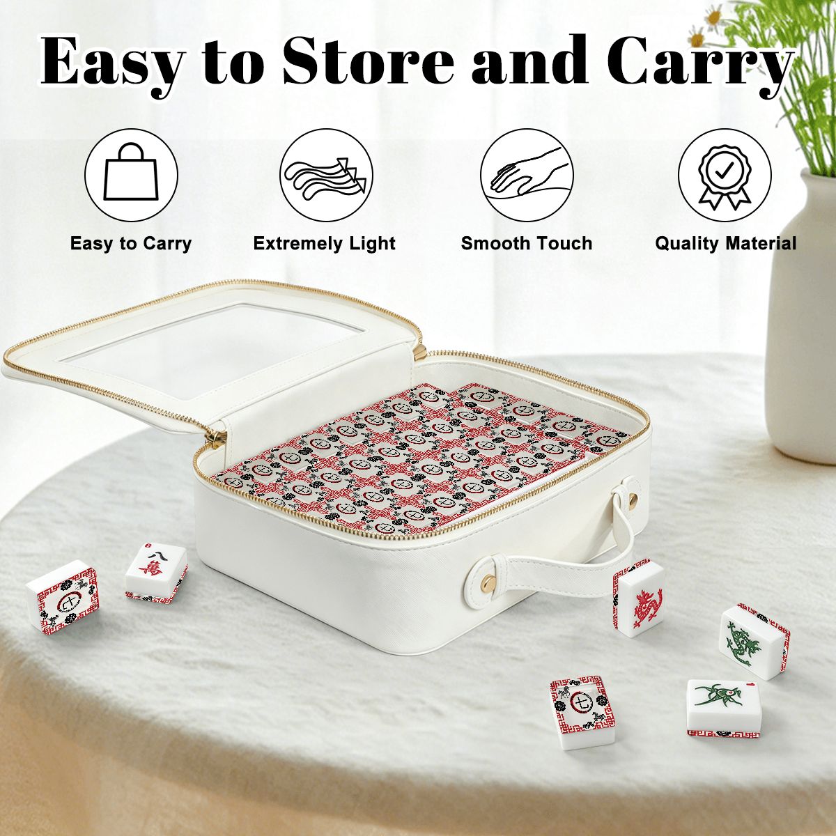 Lucky Horse Red And Black American Mahjong Tiles And Carry Bag Set - Splash of Color Co.