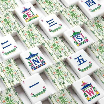 Bamboo In Bloom Chinoiserie Mahjong Tiles And Carry Case American Mahjong Tiles