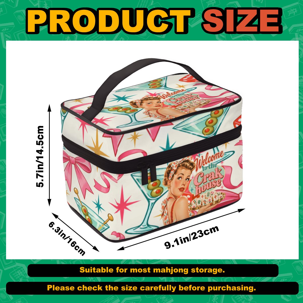 Welcome To The Crak House Nostalgic Portable Mahjong Tile Bag