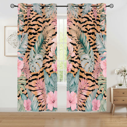 Jungle Love Chinoiserie  Tropical Tiger Blackout Curtains