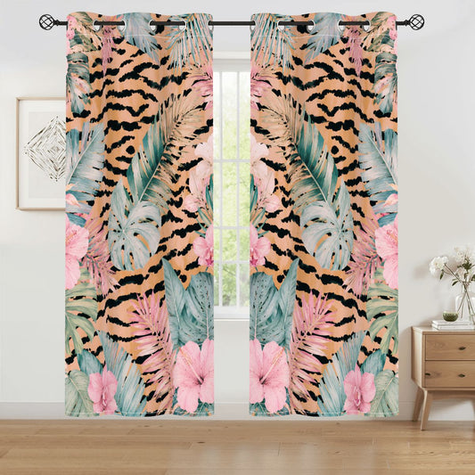 Jungle Love Chinoiserie Tropical Tiger Blackout Curtains - Splash Of Mahj And Color Co.