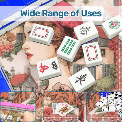 Parisian Mahjong Raspberry Beret Floral French Designed Mahj Mat - Splash of Color Co.