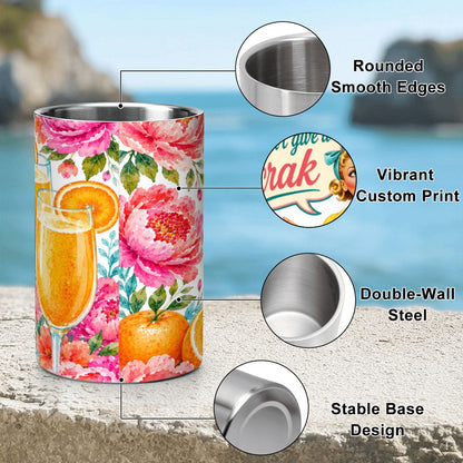 Funny Mahjong I Don't Give A Crack Stainless Steel Wine Chiller - Splash Of Mahj And Color Co.