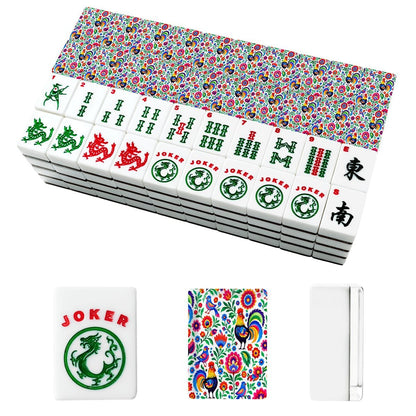 Wycinanki Polish Folk Art, Rooster American Mahjong Tiles And Carry Bag Case - Splash Of Mahj And Color Co.