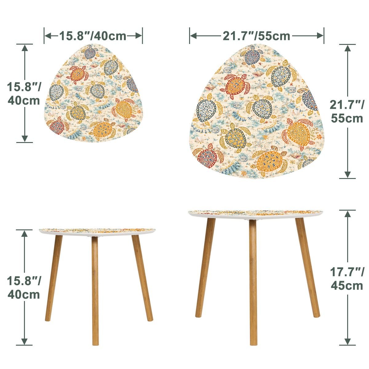 Off The Almafi Coast, Sea Turtles Modern Nesting Tables - Splash of Color Co.