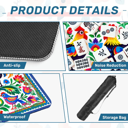 Wycinanki Polish Folk Art, Rooster Mahjong Mat - Splash of Color Co.