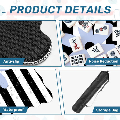 The Daisy Mae Black And White Striped Preppy Scalloped Mahjong Mat - Splash Of Mahj And Color Co.