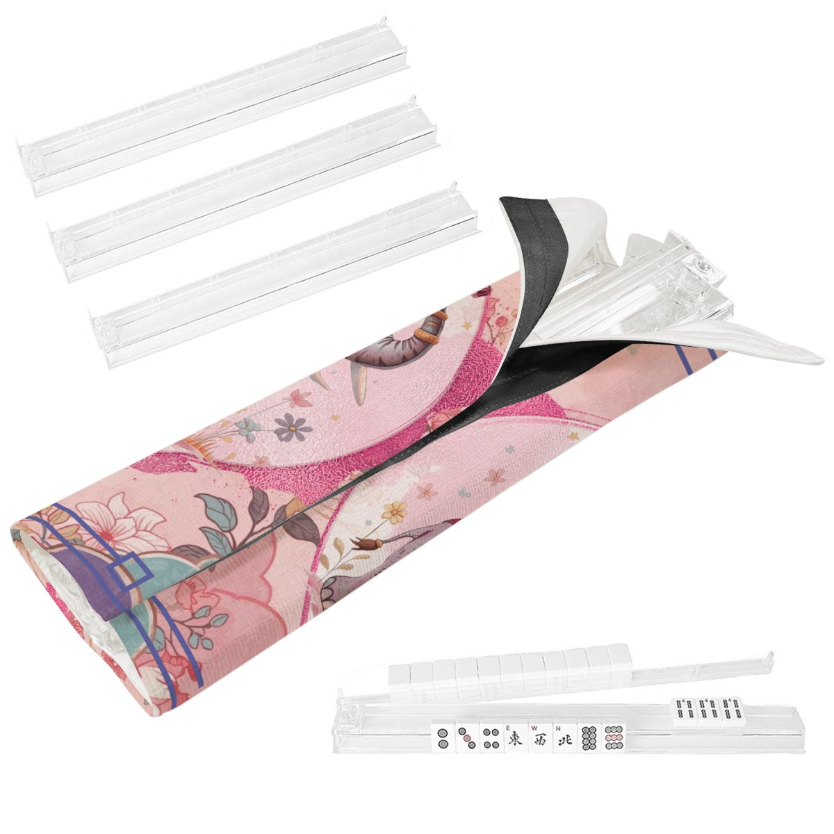 Tilley Tusk Whimsical Designed 4 Mahjong Tile Pusher Racks with Bag - Splash of Color Co.