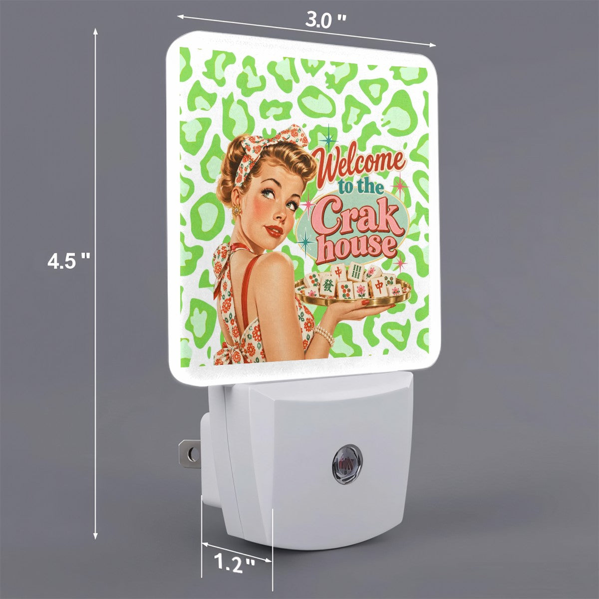 Funny Mahjong LED Night Light Set of 2 Welcome To The Crak House