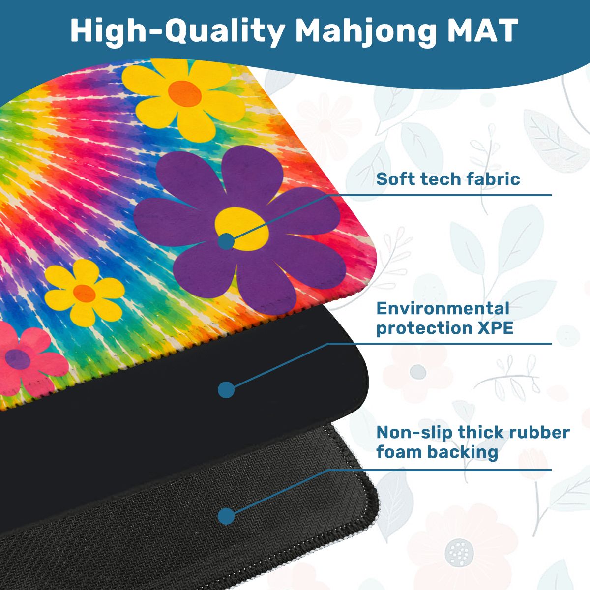 Psychedelic Tie Dye Mahjong Mat - Splash Of Mahj And Color Co.