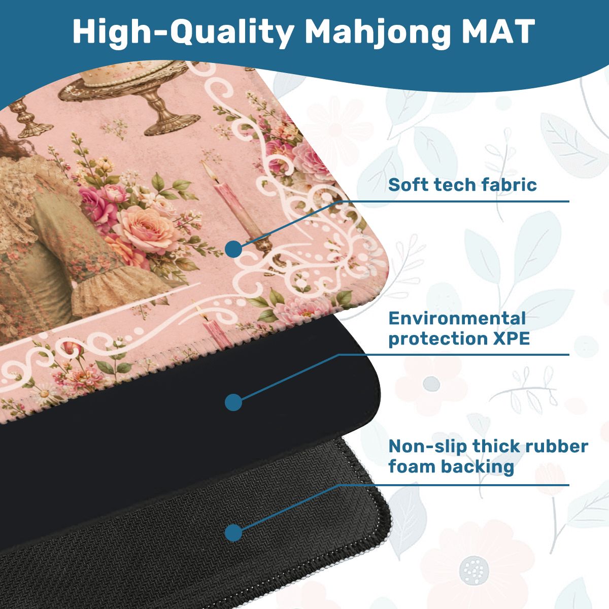 Victorian Birthday Girl, Cheeky Fun Celebration Mahjong Mat - Splash Of Mahj And Color Co.