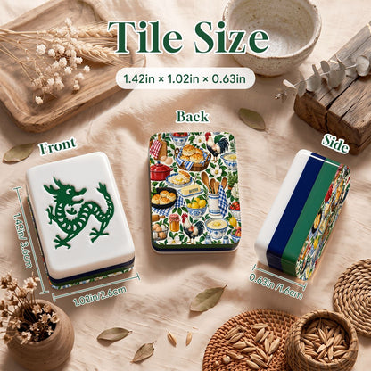 Southern Kitchen Social 4Layer American Mahjong Tiles Blue Green - Splash Of Mahj And Color Co.