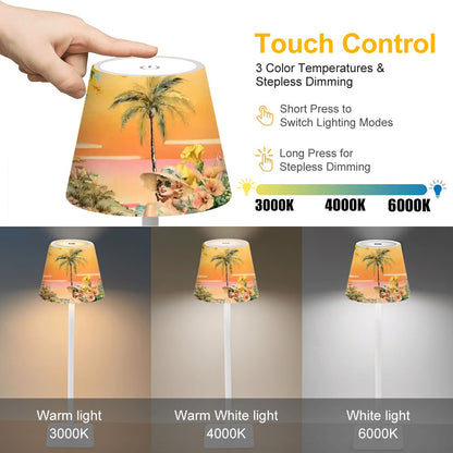 Vintage Heritage Sunset Mahjong LED Cordless Table Lamp - Splash of Color Co.