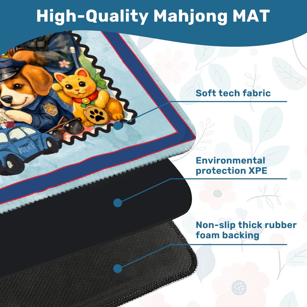 Paw Po Patrol Police Dogs Mahjong Mat - Splash of Color Co.