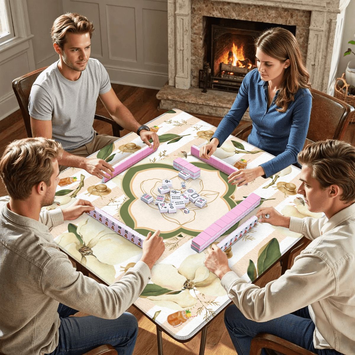 Southern Magnolias And Sweet Tea Charleston South Carolina Mahjong Mat - Splash of Color Co.