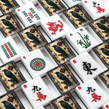 Edgar Allen Poe Raven American Mahjong Tiles With Carry Case - Splash of Color Co.