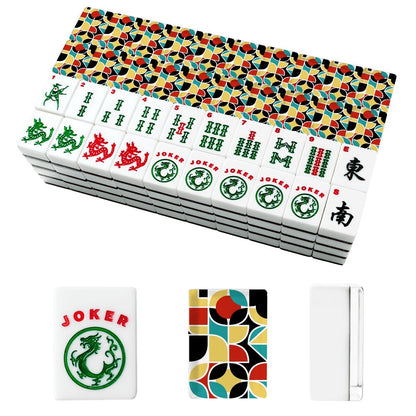 The Modmaxcentric Geometric American Mahjong Tiles And Carry Case - Splash Of Mahj And Color Co.