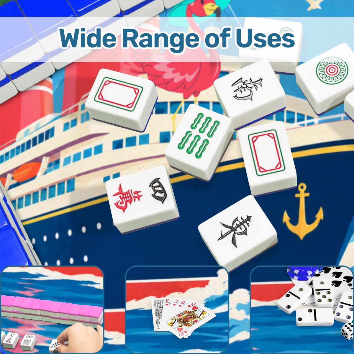 Mini Mahjong Mat, Set To Sail Cruise Designed - Splash Of Mahj And Color Co.