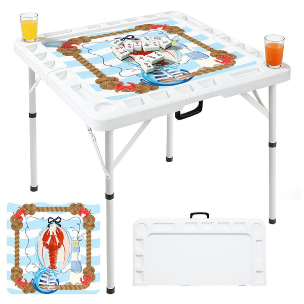 Nautical New England Foldable Mahjong Table - Splash of Color Co.