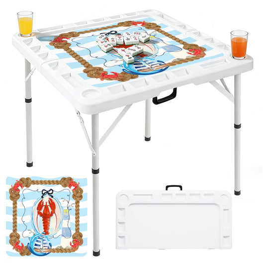 Nautical New England Foldable Mahjong Table - Splash of Color Co.