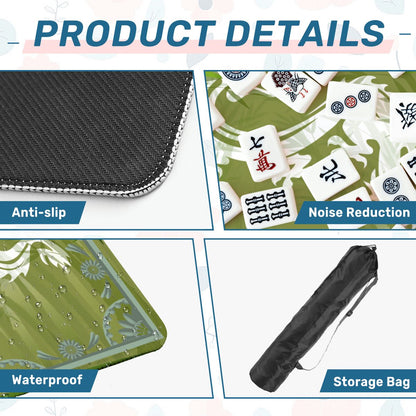 Eye Of The Dragon Bamboo Pattern Green Mahjong Mat